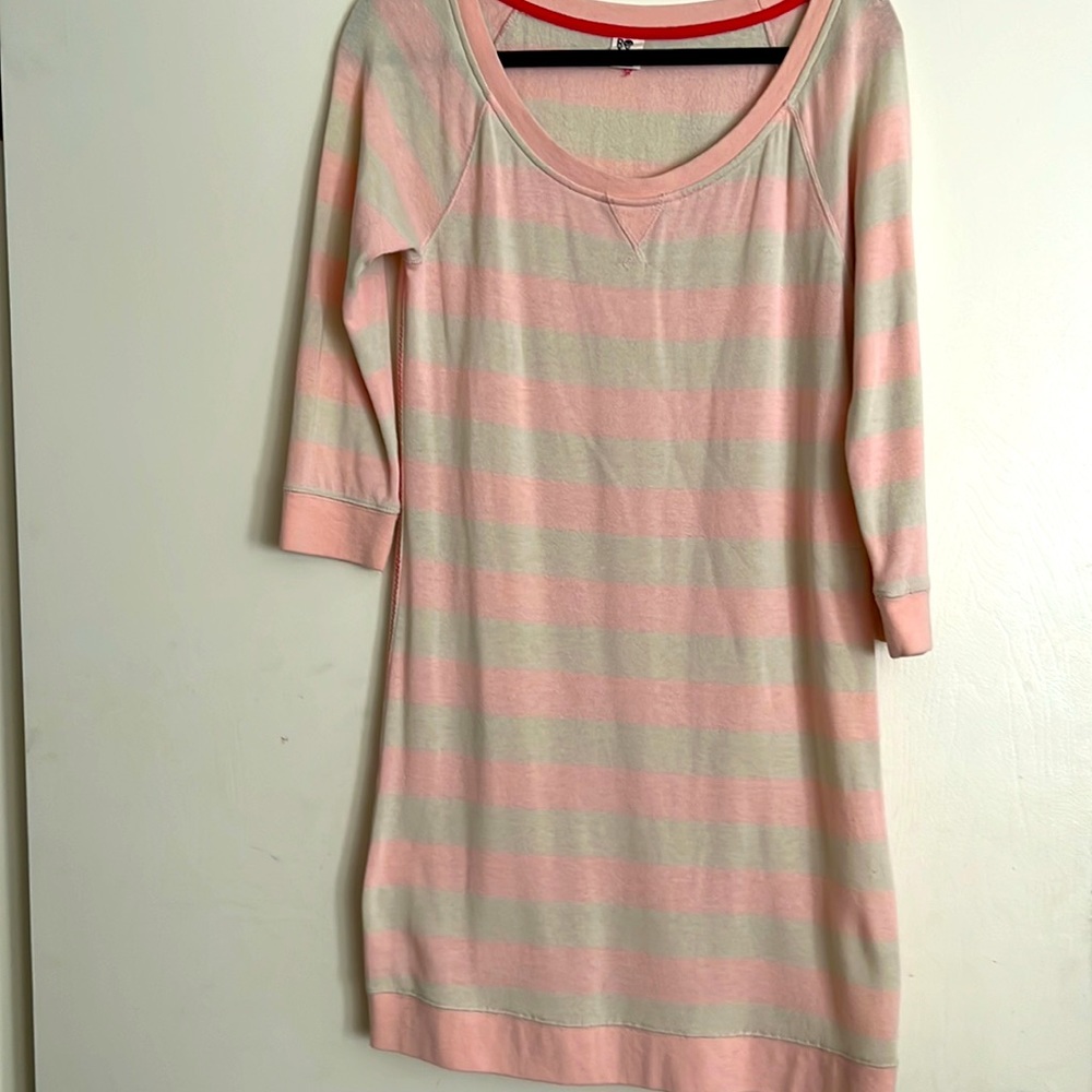 Roxy knit tunic dress - pink & beige size large